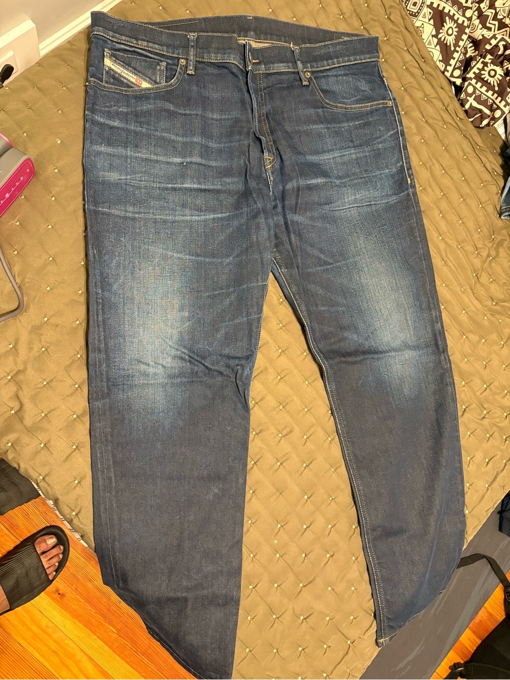 Diesel Men's Indigo Blue Relaxed Fit Jeans